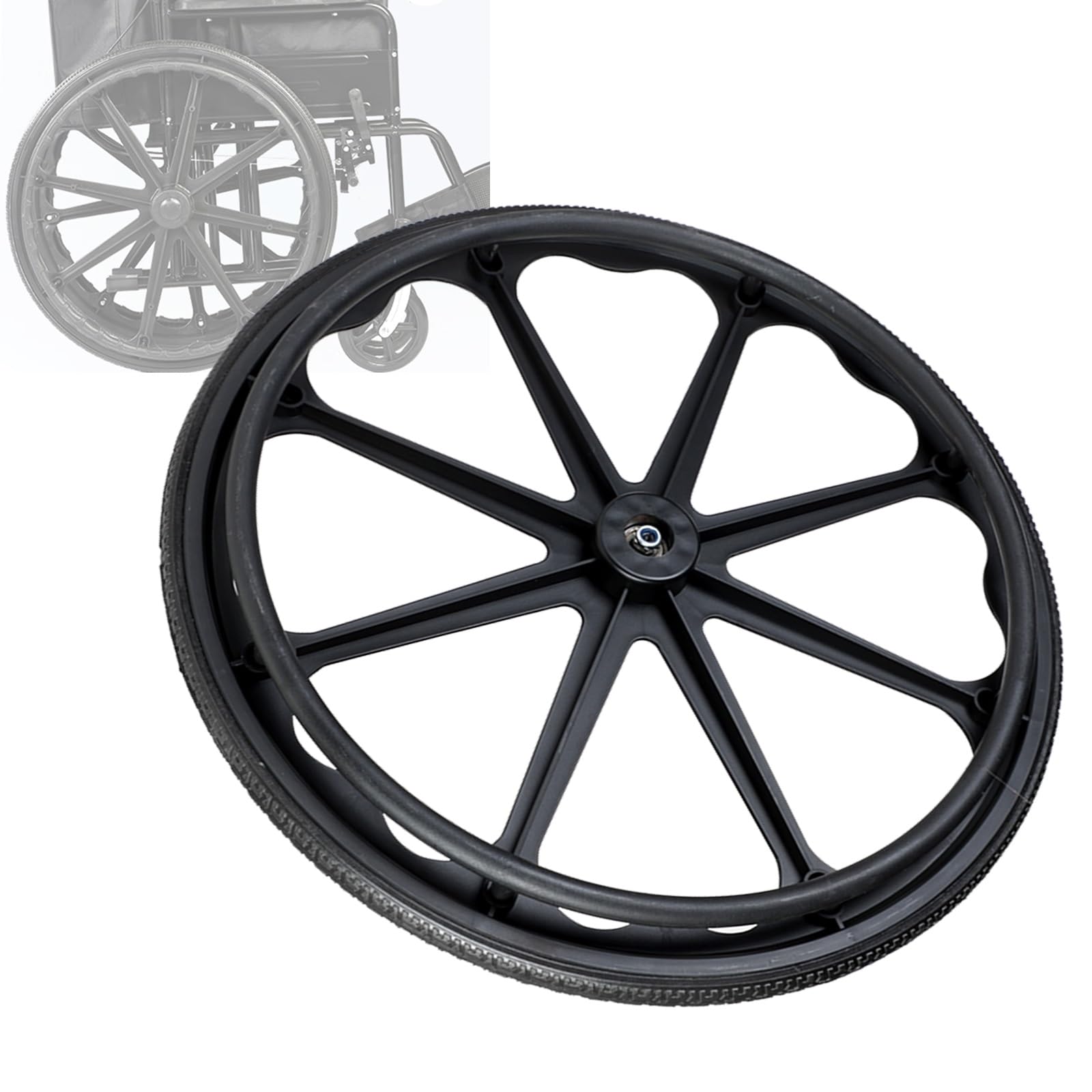 Ruedas Ruedas Giratorias Manuales De Repuesto, 24×1 Ruedas Traseras De Accesorios Para Sillas De Ruedas, Rueda Trasera Sólida No Neumát, para Silla De Ruedas De 24 Pulgadas(22Inch/56cm(1Count))