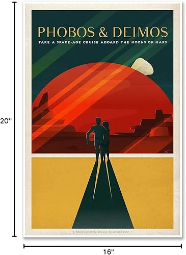 Miniatura 9 de Juego de tres (3) carteles de SPACE X Prints  Asociación de Colonización y Turismo de Marte  Valles Marineris, Phobos & Deimos y Olympus Mons  cada