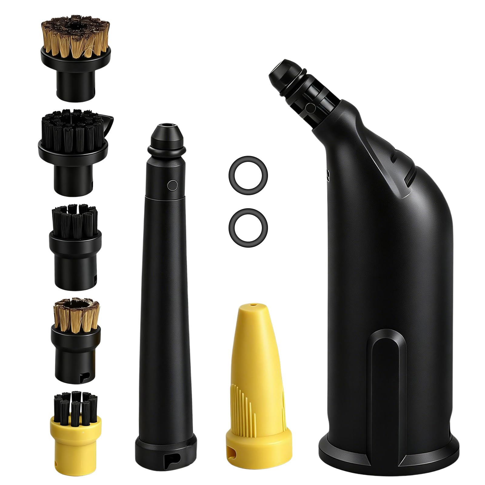 Vibrivio 10 Pcs Steam Cleaner Accessories for Kar cher, Accessories for Steam Cleaner Compatible with SC1 SC2 SC3 SC4 SC5, Extended Nozzle, Curved Nozzle, Round Brushes & Seals for Grout, Tile