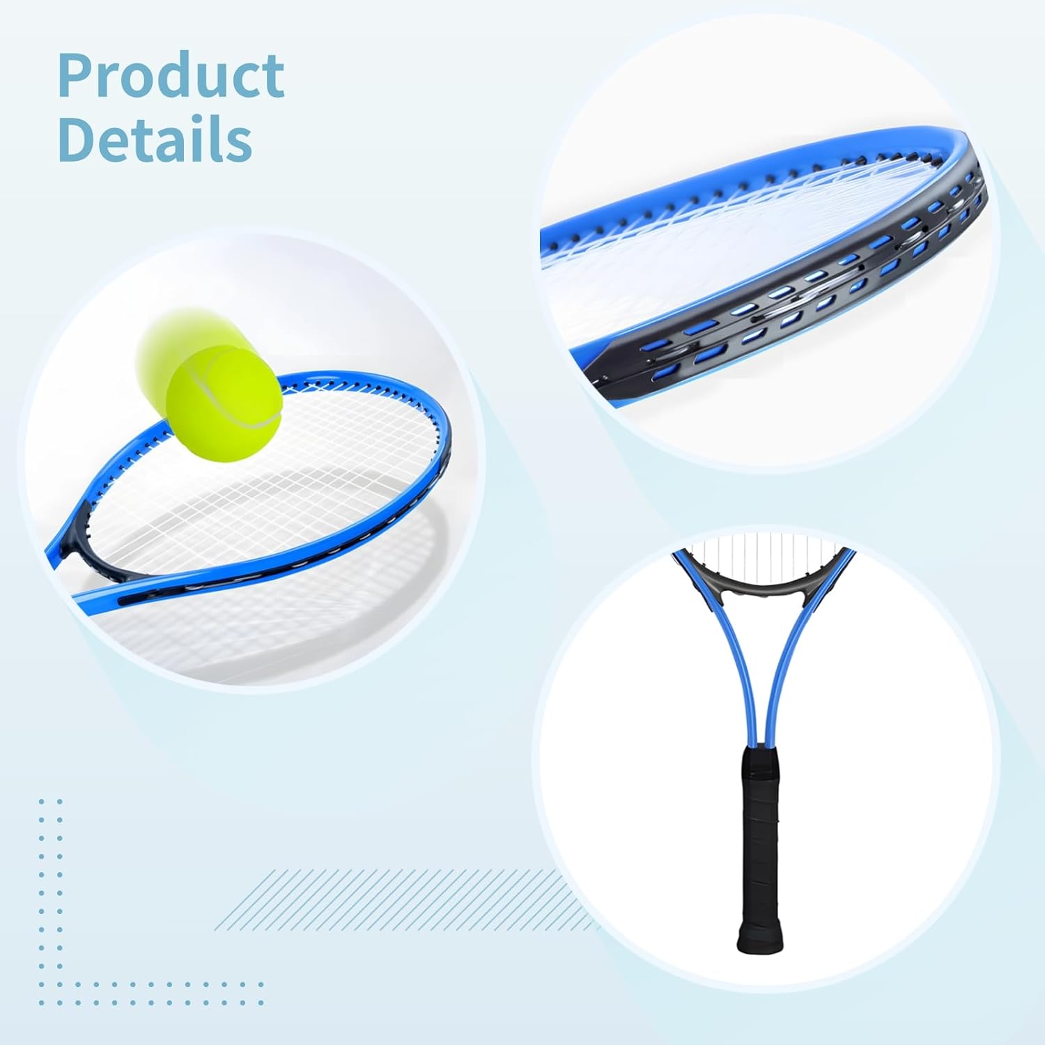 27 Tennis Trainer Kit, Aluminum Alloy Tennis Racquet With Ball And Base, Portable Tennis Racket Set, Equipment For Beginners, Solo Training Aid With Racket Cover