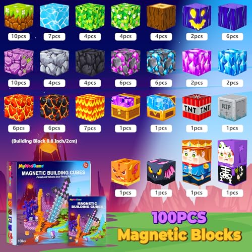 Image of Magnetic Blocks Building Toys for 3 4 5 6 7 8 9 10 11 12 13 Year Old Boys Girls, Kids Magnetic Cubes Tiles Montessori Sensory Travel Magnet Toys Games Christmas Birthday Party Toddler Gifts