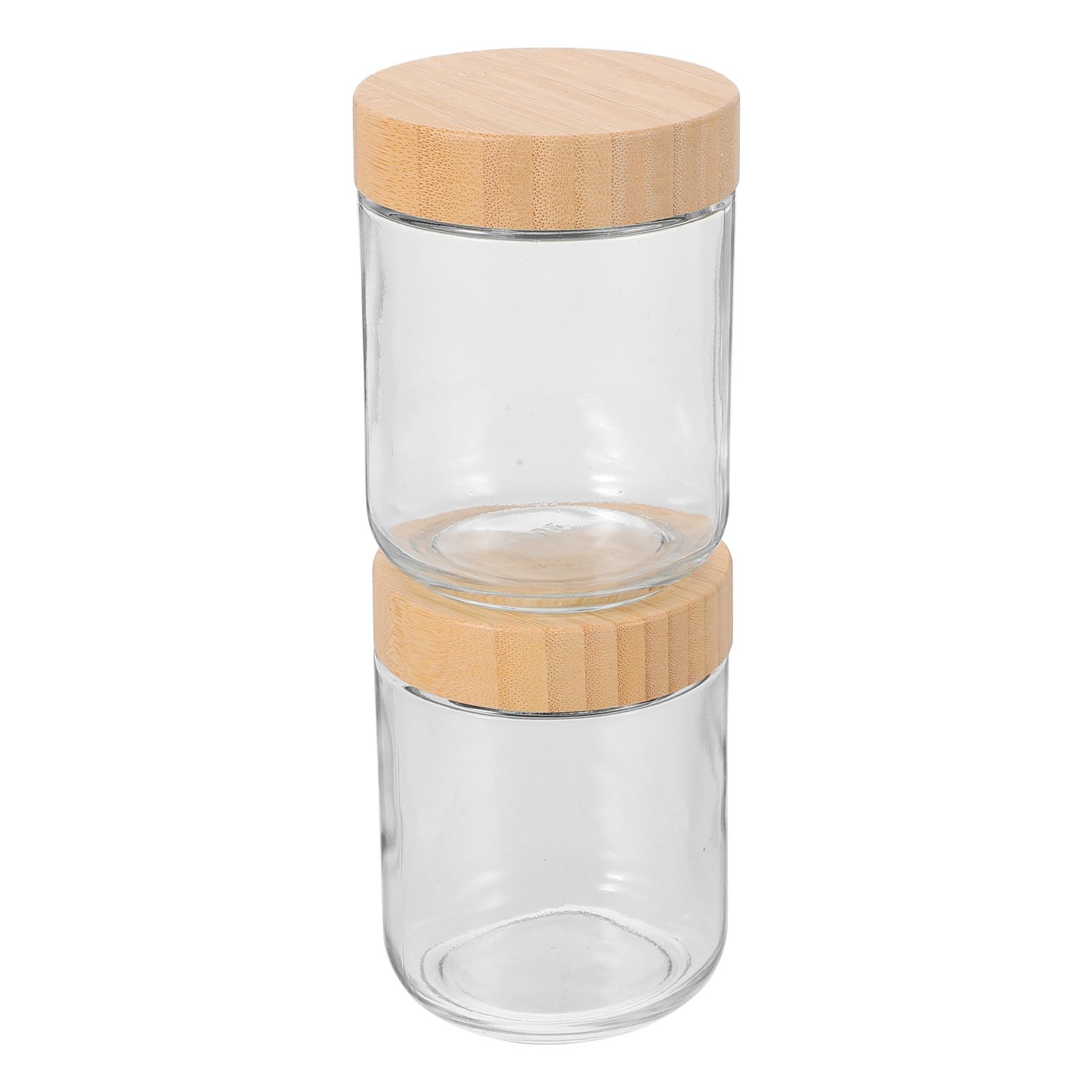 Tarros de vidrio con boca ancha y tapa de bambú hermética para organizar tu cocina