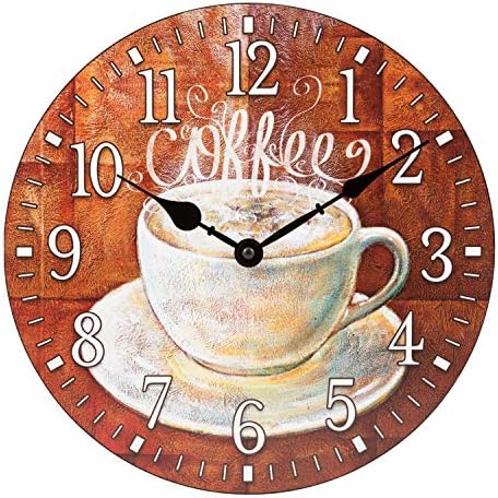 La Crosse Clock 404-2631C-INT 12-Inch Round Coffee Decorative Quartz Analog Wall Clock