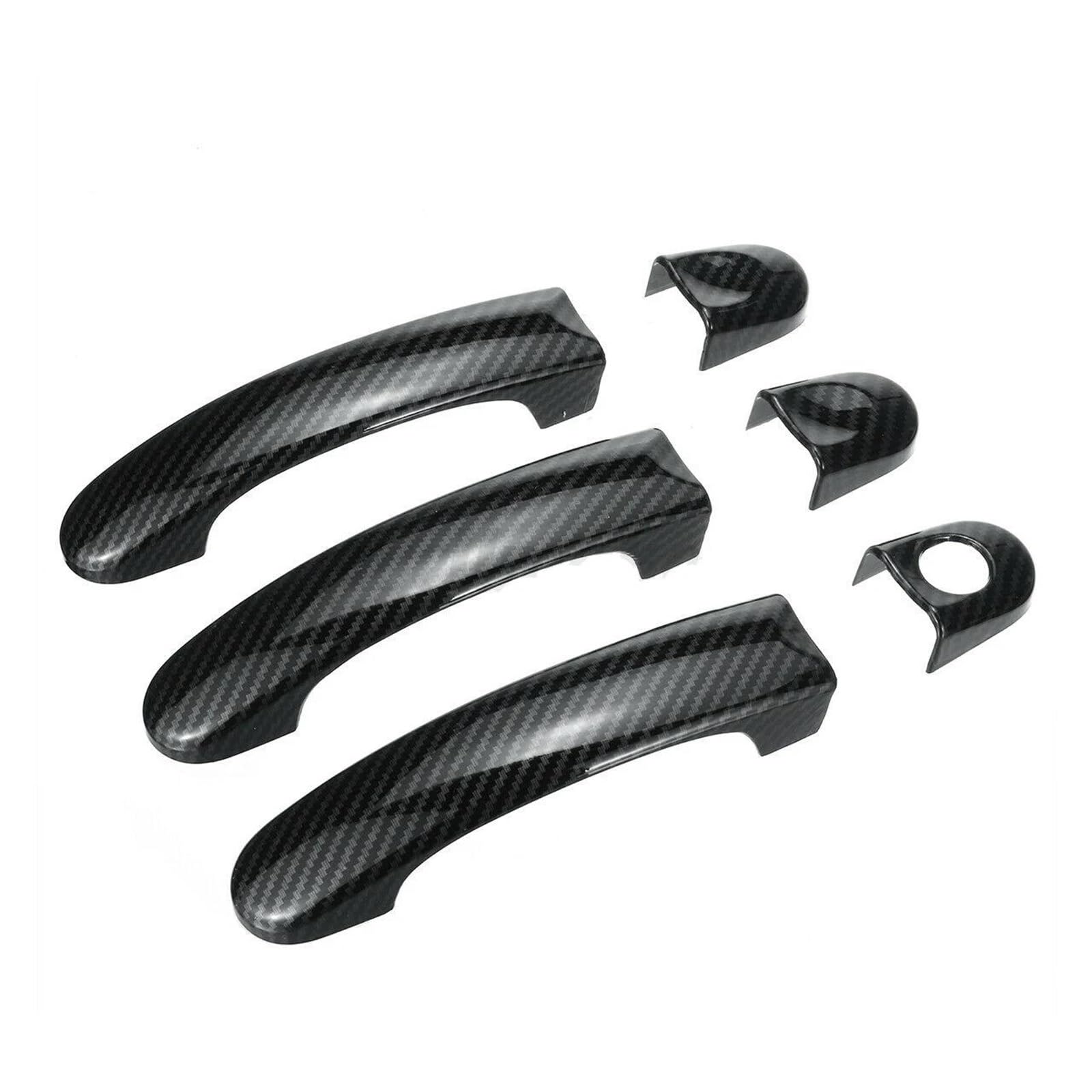 MTVTFECEWG Car Outside Exterior Door Handle Cover Set for VW for Transporter T5 T6 for Caddy Van (Carbon Fiber Texture)