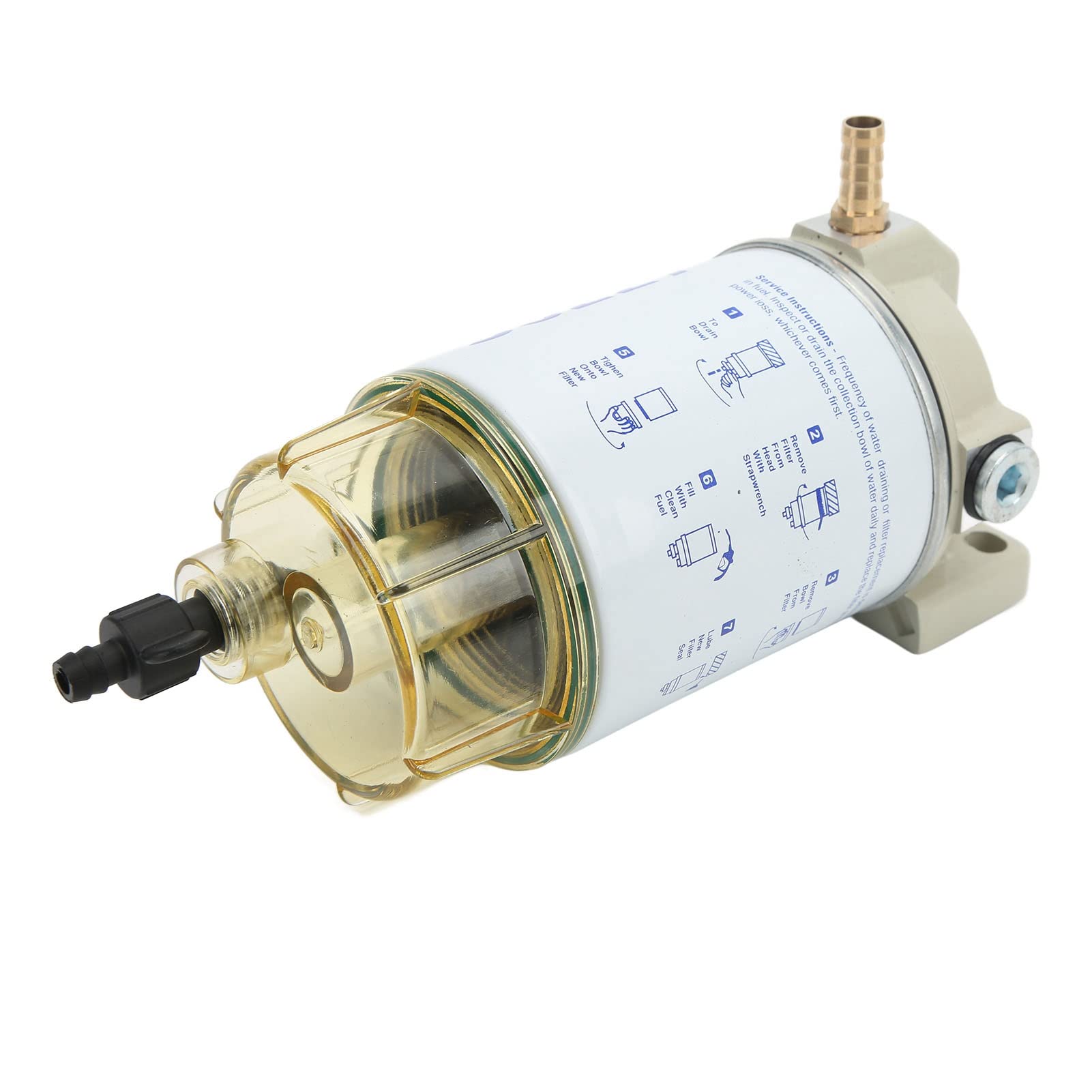 Separatore d'acqua per olio marino Filtro per la separazione dell'acqua del carburante Accessori fuoribordo Sostituzione Guscio in lega di alluminio durevole per motoscafi