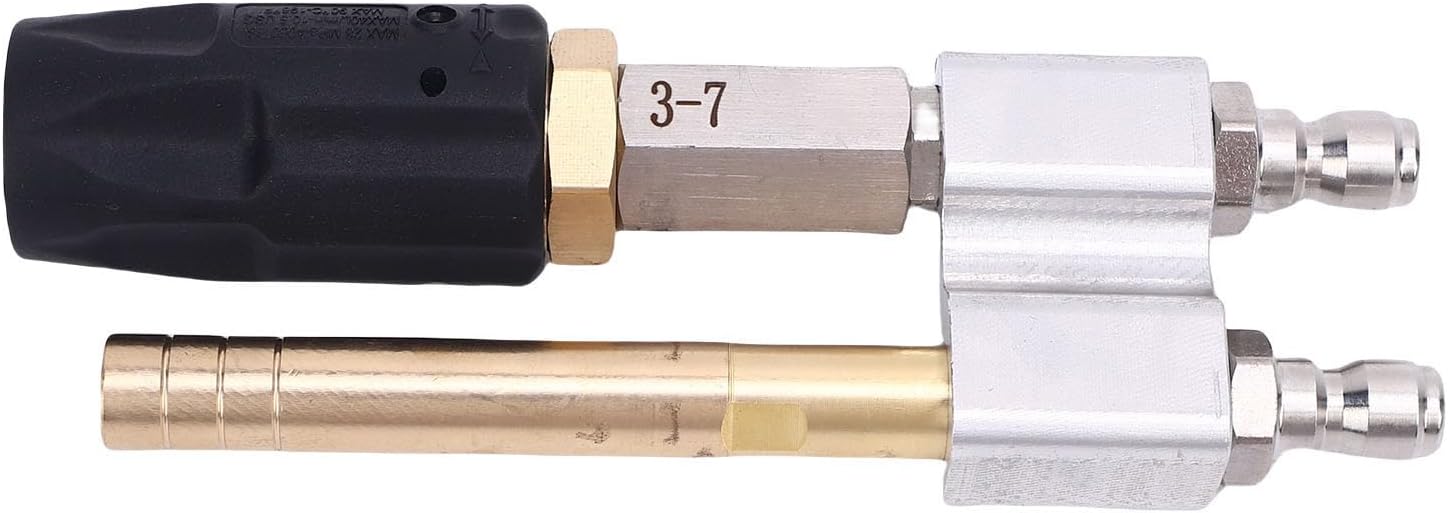 Hyuduo High Pressure Washer Nozzle, 2 in 1 and Adjustable Downstream Soft Wash Nozzle with 0 to 60 Degree Spray Angle, for 1000 to 4050 PSI Pressure Washers