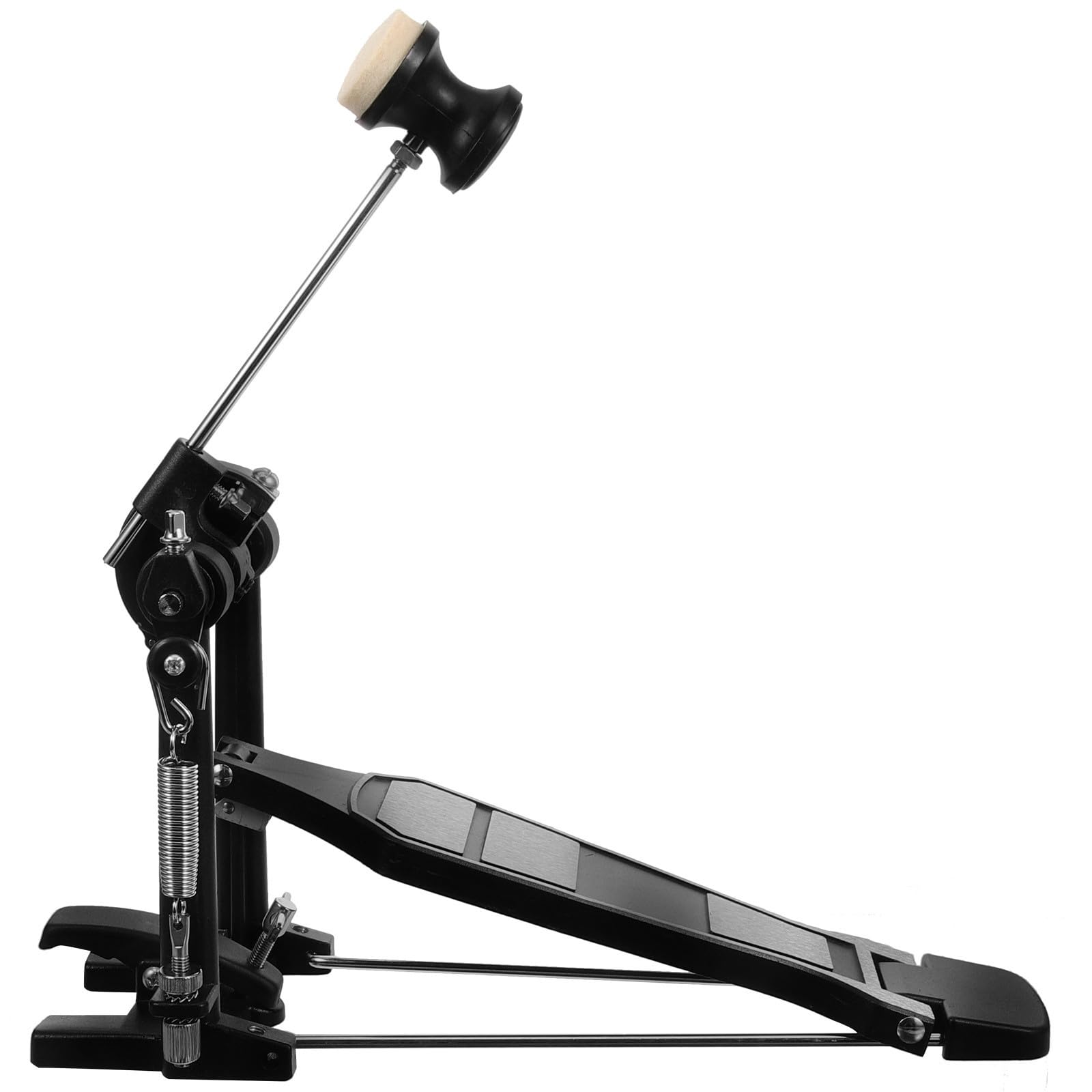 VOSAREA Pedal de Batería Simple de Aleación de Aluminio Tensión de Resorte Ajustable y Base Ancha, Accesorio para Bombo Adecuado para Práctica y Batería Jazz