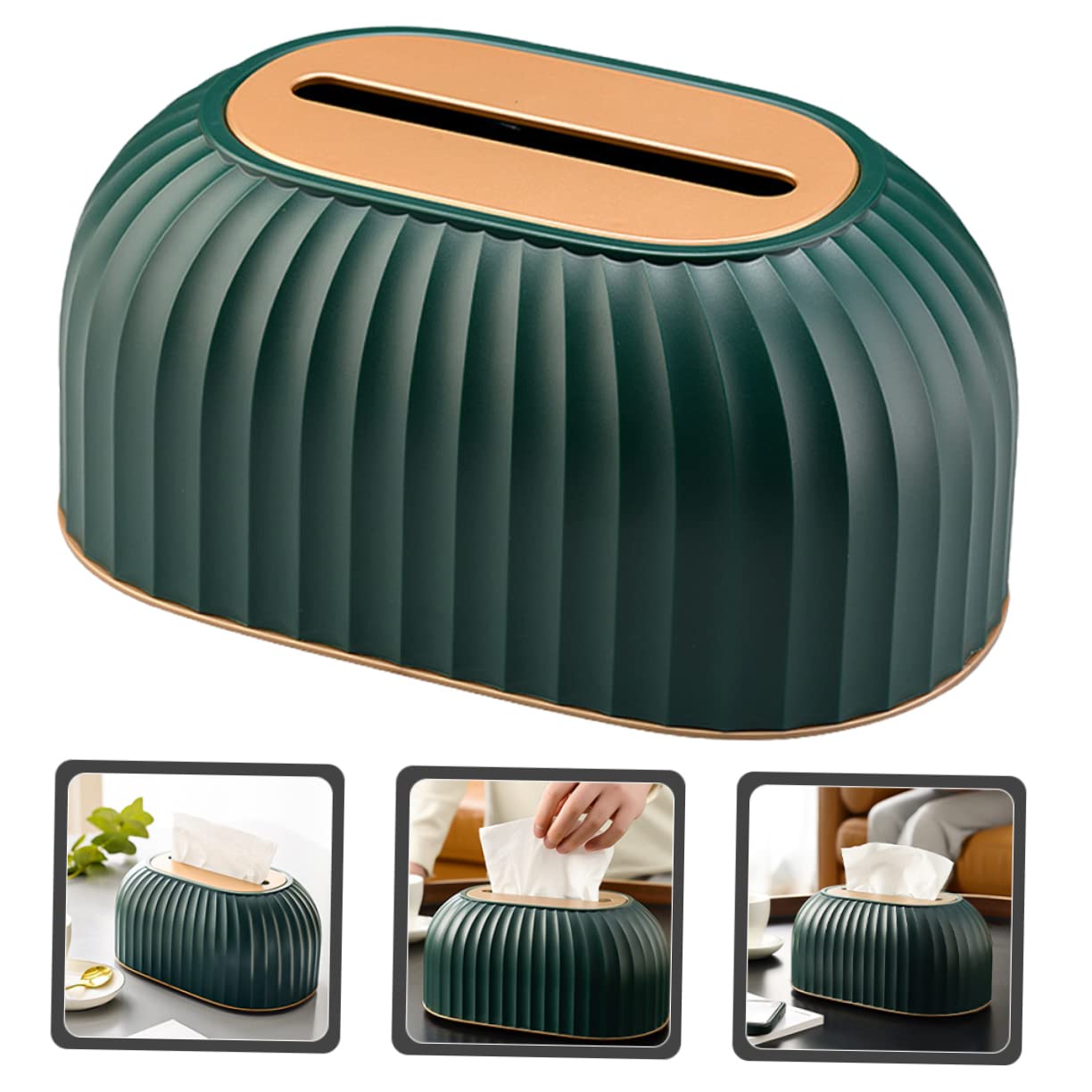 Cabilock Boîte à Mouchoirs En Bois Naturel Et Acrylique - Distributeur Rectangulaire Élégant