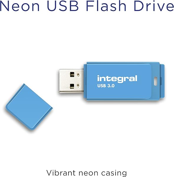 Integral 128GB Neon Blue USB 3.0 Gen 1 Flash Drive USB3.0 128GB Blue - 2