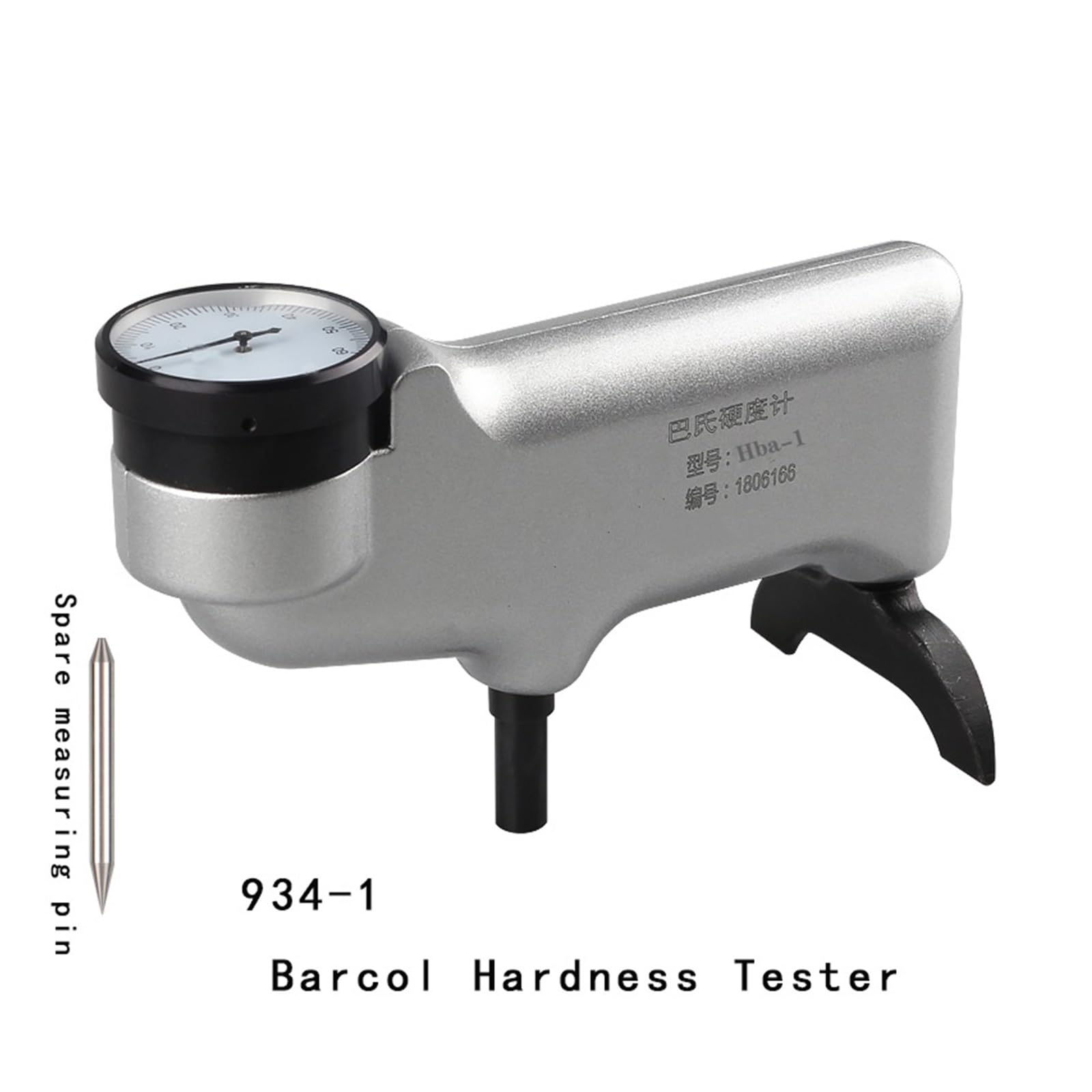 Tester Durezza, 934-1 Durometro Barcol Durometro portatile Durometro for leghe di alluminio Ottone Vetro Metallo Durometro(934-1S)