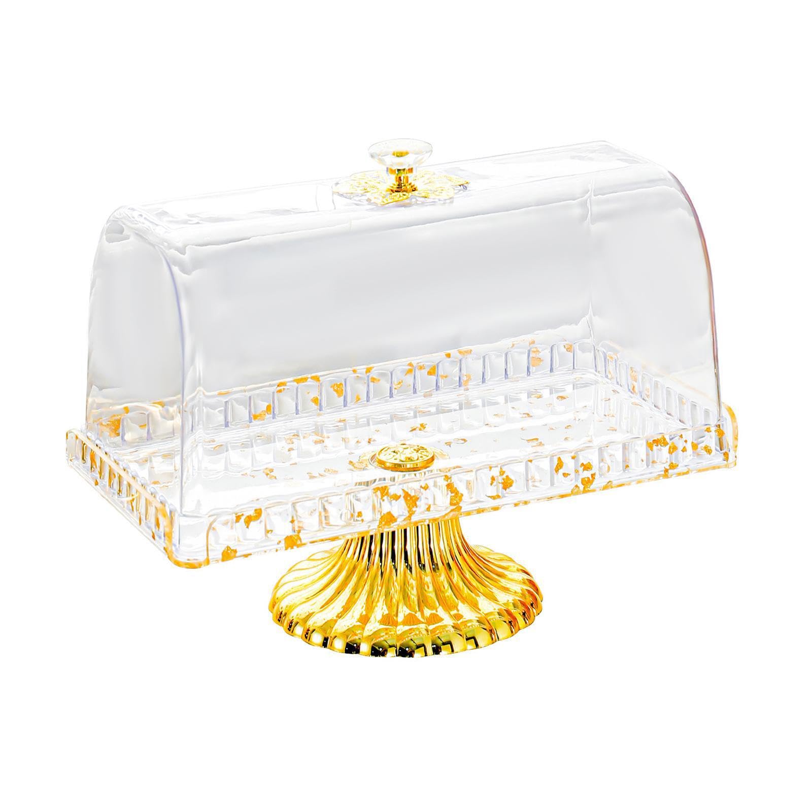 PIXZCSA Elegant Footed Pastry Display Server Easy Serving And Storage Cheesecake Donut Lovers Cake Stand With Lid Can Be Used As Cake Plate Dessert Serving