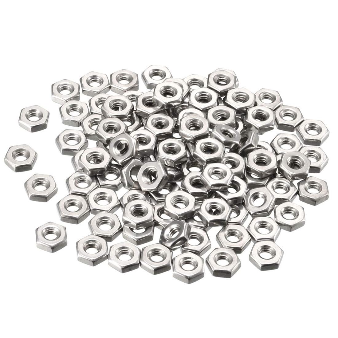 TA-VIGOR 100Pcs Hex Nuts, 8#-32 UNC Self Locking Nuts