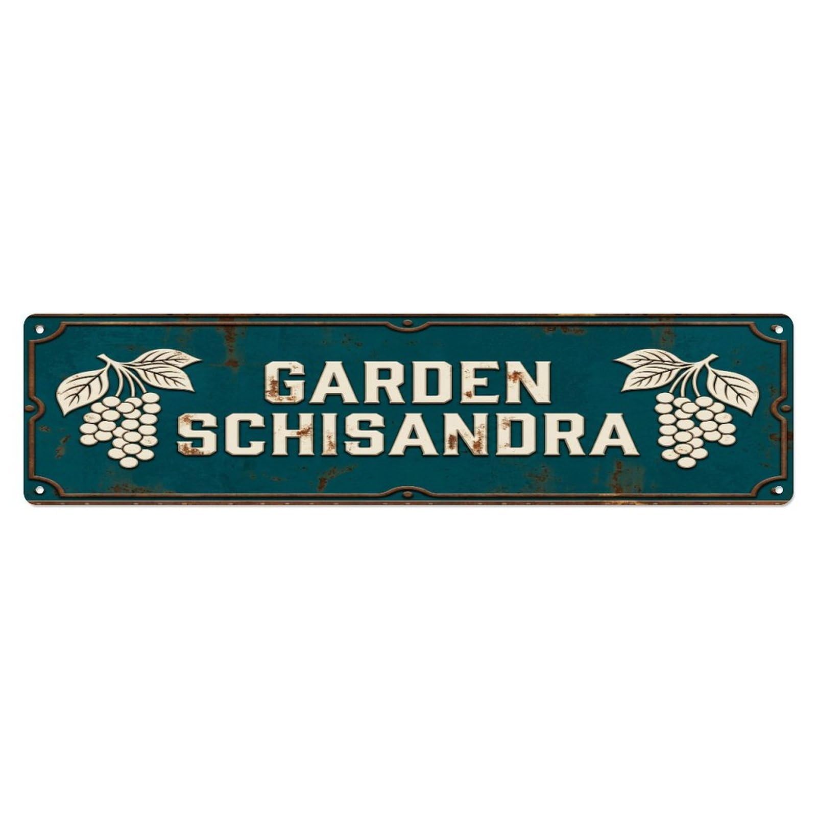 Metal Tin Sign GARDEN SCHISANDRA Vintage Berry Rustic Farmhouse