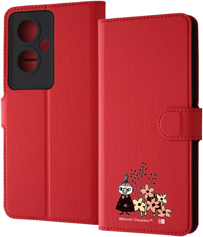 イングレム Inglem Oppo A79 5G Case Folio Character OPPOA795G CPH2557 Oppo A79 Little My Moomin Magnet Durable Cover Soft Hard Smartphone Cover Smartphone Case Little My and Flower_3