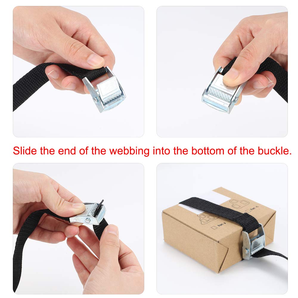 HUSZZM 10 Pcs Ratchet Tie Down Straps with Quick Release Cam Bukle Bike