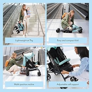 Graco TraveLite Compact Stroller/Pushchair - Suitable from birth to approx. 3 years (15kg). Lightweight at only 7kg, Mint fashion