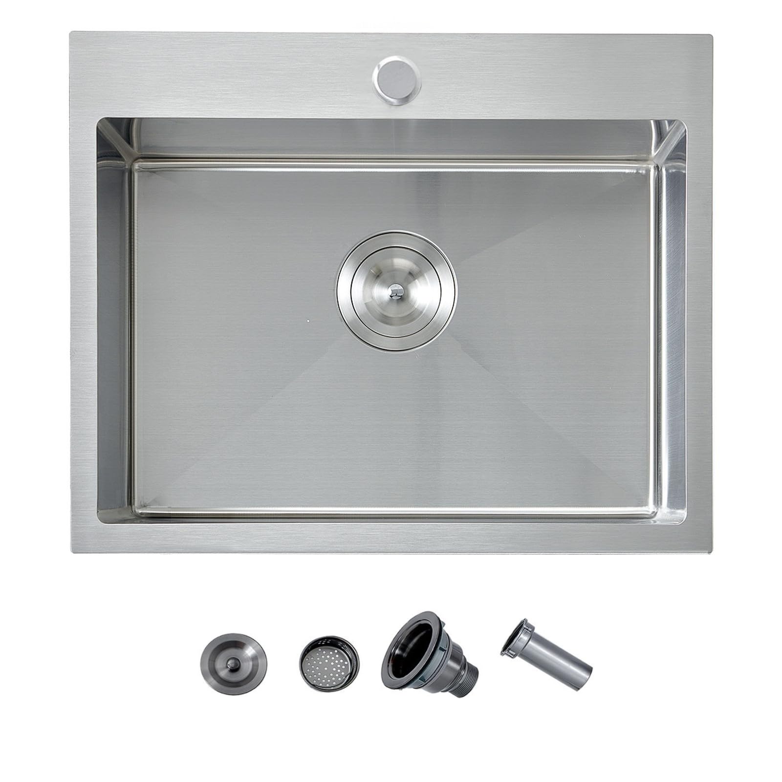 20 Inch Drop In Kitchen Sink, Ufaucet Topmount Bar Sink, Brushed Nickel