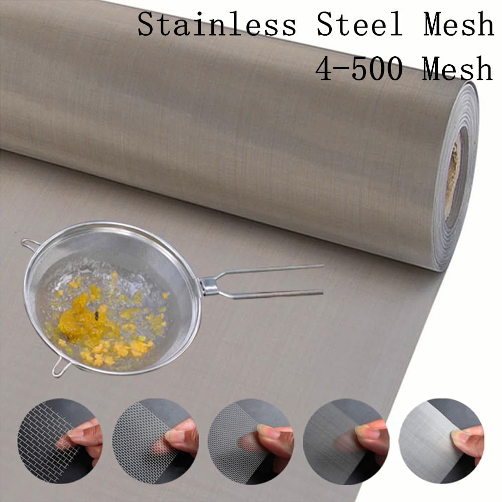 GTPBAO Tamis métallique tissé de 50 cm x 50 cm, mailles de 4 à 500, en acier inoxydable 304 Quincaillerie Grille(60 Mesh 350Micron)