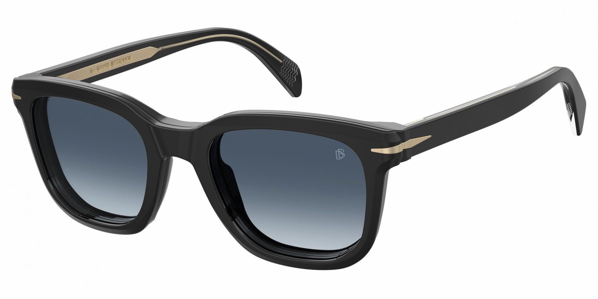DAVID BECKHAM Gafas de Sol DB 7043/CS BLACK GOLD/BLUE SHADED CLIP-ON 50/21/145 hombre