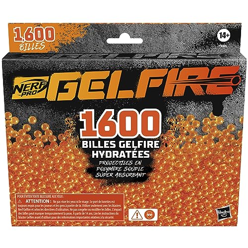 Nerf Pro Gelfire, Nachfüllpack, 1600 Gelfire-Kugeln, mit Feuchtigkeit versorgt, kompatibel mit Nerf Pro Gelfire Blasters