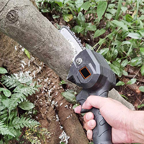 ZNP Mini Chainsaw with 2Pcs Batteries and 2Pcs Chain, 4-Inch Cordless Electric Protable Chainsaw One-Hand 0.7kg Lightweight, Pruning Shears Chainsaw for Tree Branch Wood Cutting
