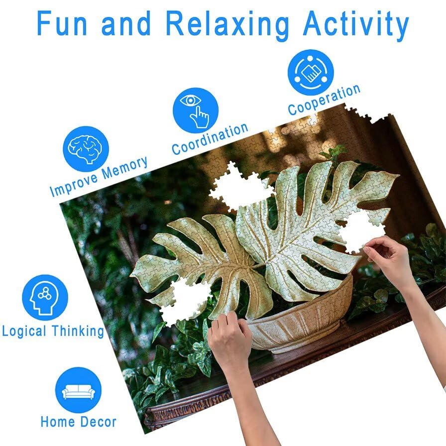 Puzzle 2000 sztuk tropikalnych dla dorosłych, drewniana roślina logiczna z pudełkiem na prezent dla dorosłych, wymagająca łamigłówka dla całej rodziny, puzzle na prezent dla kobiety i prezent dla