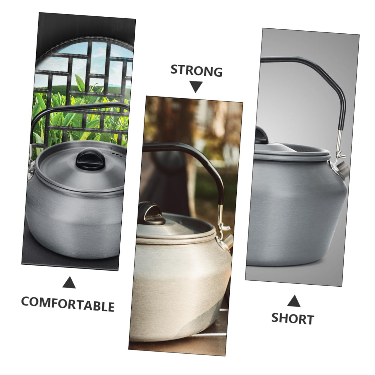 Gatuida Tetera Portátil para Exteriores Capacidad 1, 5 L, Acero Inoxidable