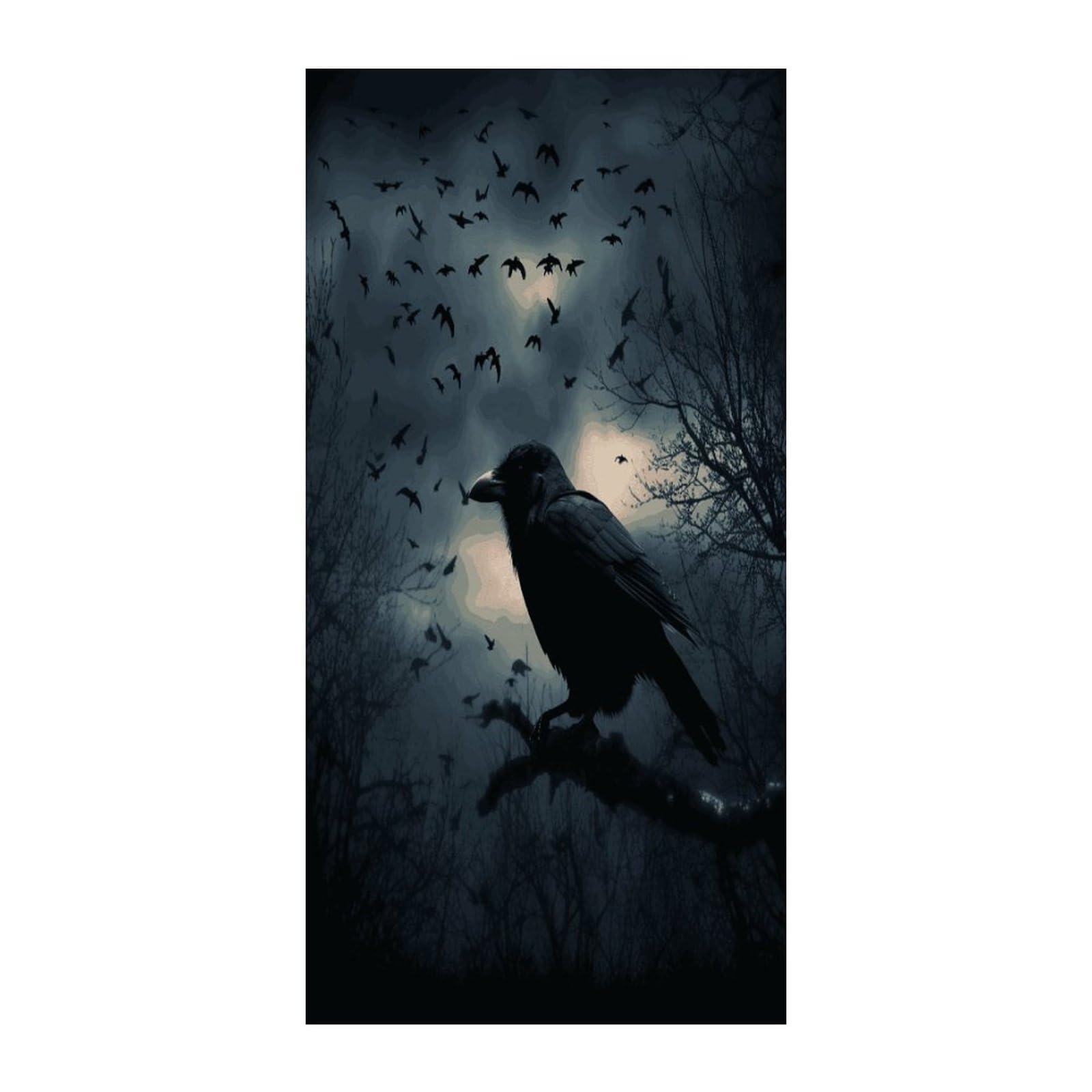 Fekiloot Style Night Crow Door Curtain Room Divider Curtains