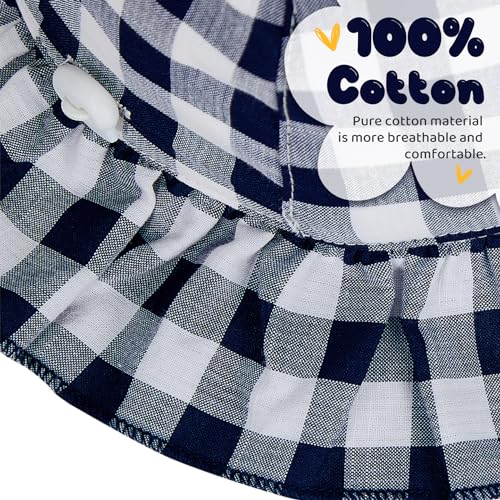 Zando Baby Sun Hat - Toddle Cute Ruffle Brim - Baby Beach Hat - Cotton Checkered - UPF 50+ - Adjustable Bucket Hat for 0-2T2
