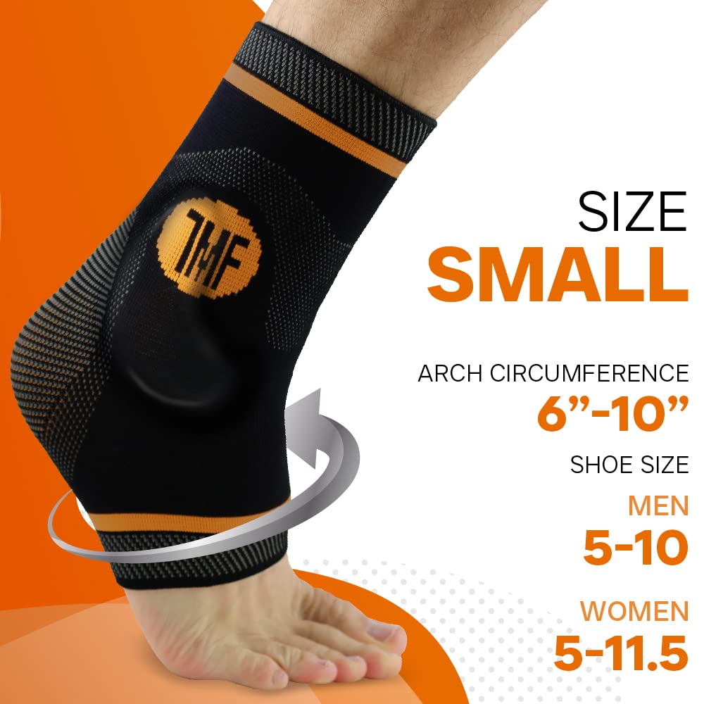 Tobillera de compresión con soporte de tobillo de silicona y cobre, soporte para fascitis plantar para dolor de pie y alivio de tendinitis de Aquiles, tobillera para mujeres y hombres, talla mediana