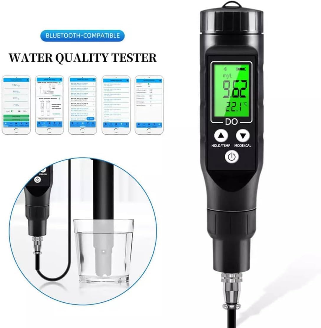 Oxymètre De Pouls Numérique Intelligent Bluetooth, Testeur D'oxygène Dissous De Haute Précision pour L'analyse De La Qualité De l'eau, Capteur D'oxygène Numérique ATC, Compt