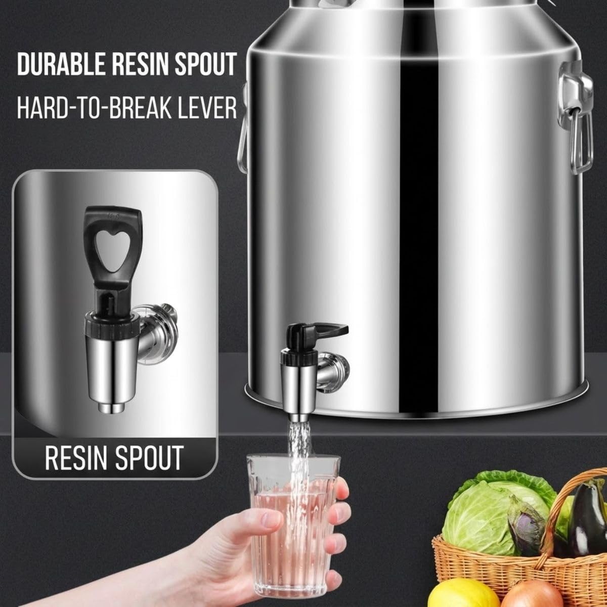 5 Litros Barril Cerveza con Grifo 201 Inox Lechera Cubo de Leche Hermético | Dispensador Bebidas Aceite Vino Agua Cocina Sellado Cubo de Leche con Grifo Barril Cerveza Hogar(No Spigot,8L)