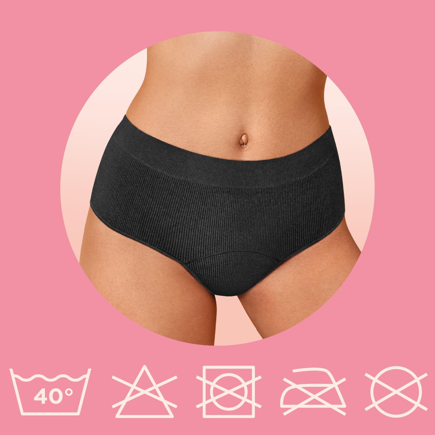 COSMEA Hipster Unterwäsche, Größe L, wiederverwendbare Periodenunterwäsche, sicherer Schutz bei Menstruation