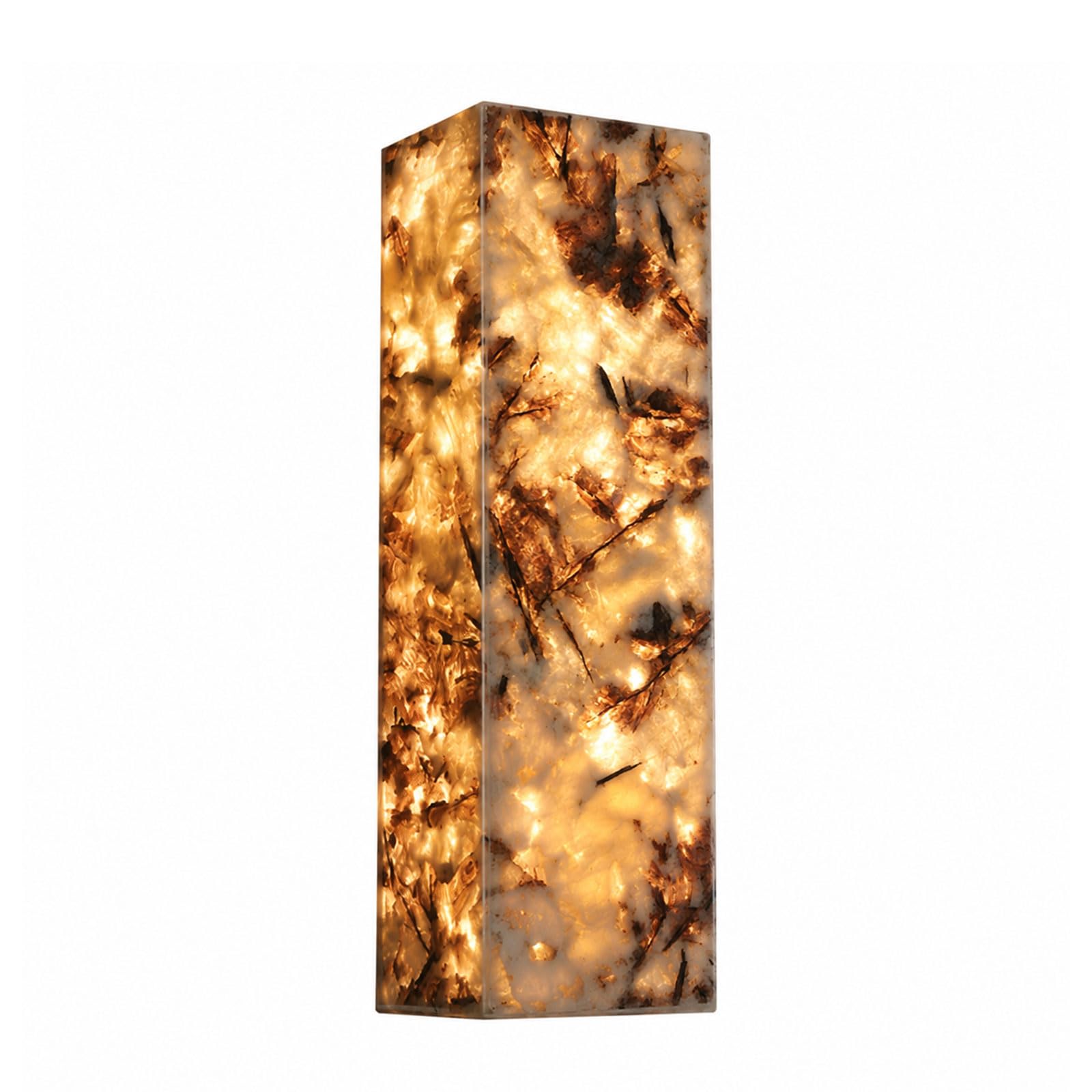 IOEDHW Vertical Natural Crystal Marble Wall Sconce Translucent Stone Wall Lamp