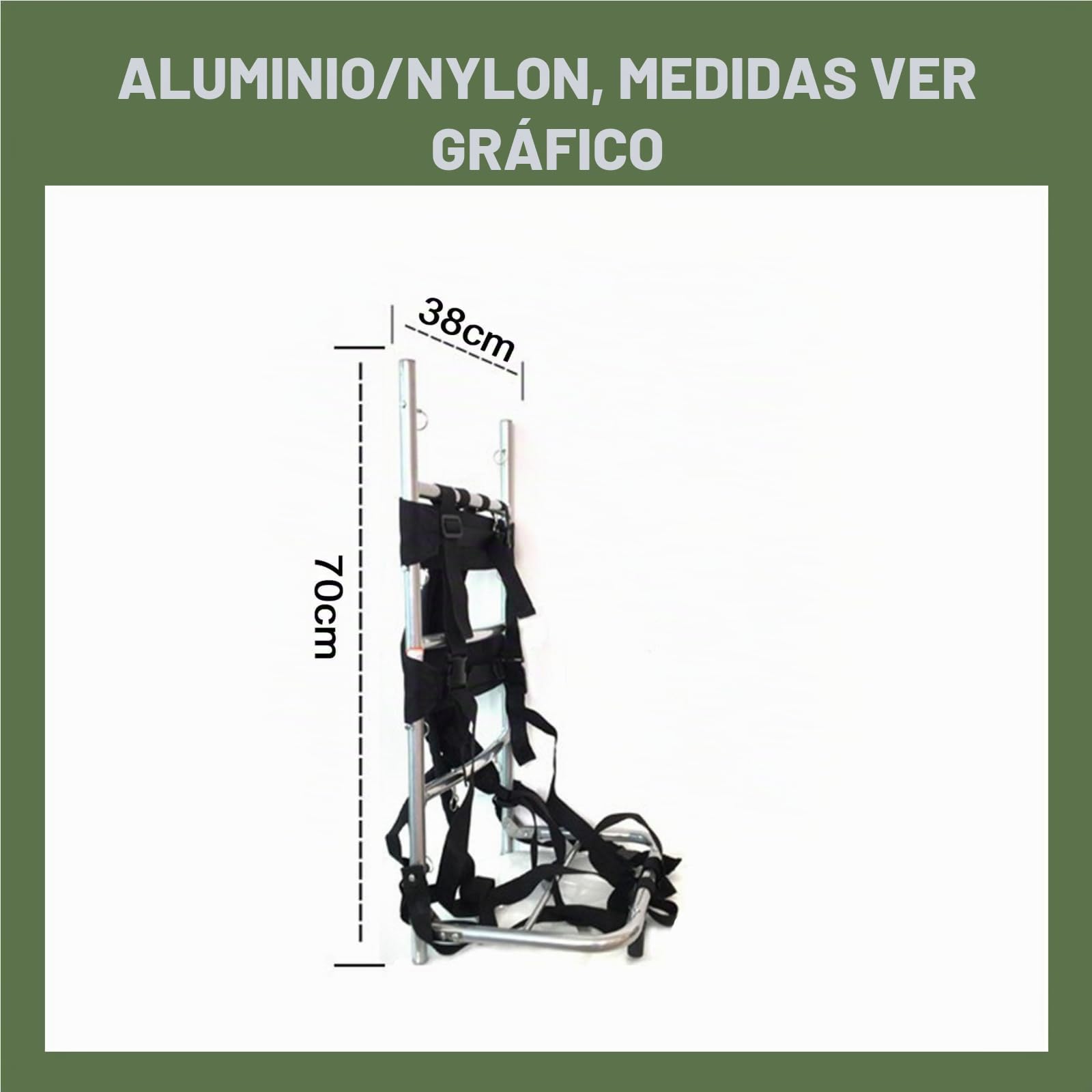 MagiDeal Mochila con Marco de Transporte Pesado, Soporte portátil, Resistente, Ligero, Marco de Bolsa Plegable de Nailon de Aluminio para Senderismo
