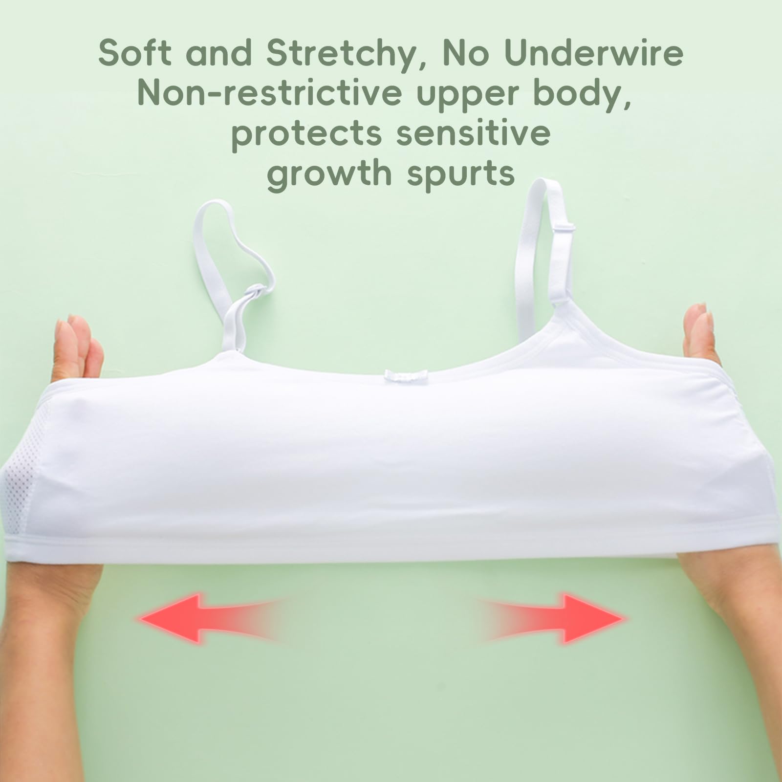 flintronic Pack de 4 Top Interior para Niña, Sujetador Deportivo Infantil, Sujetador Cortos de Niña Algodón sin Almohadillas