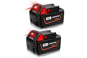 2-Pack 6.5Ah 1860 Battery for Milwaukee M18 Power Tools