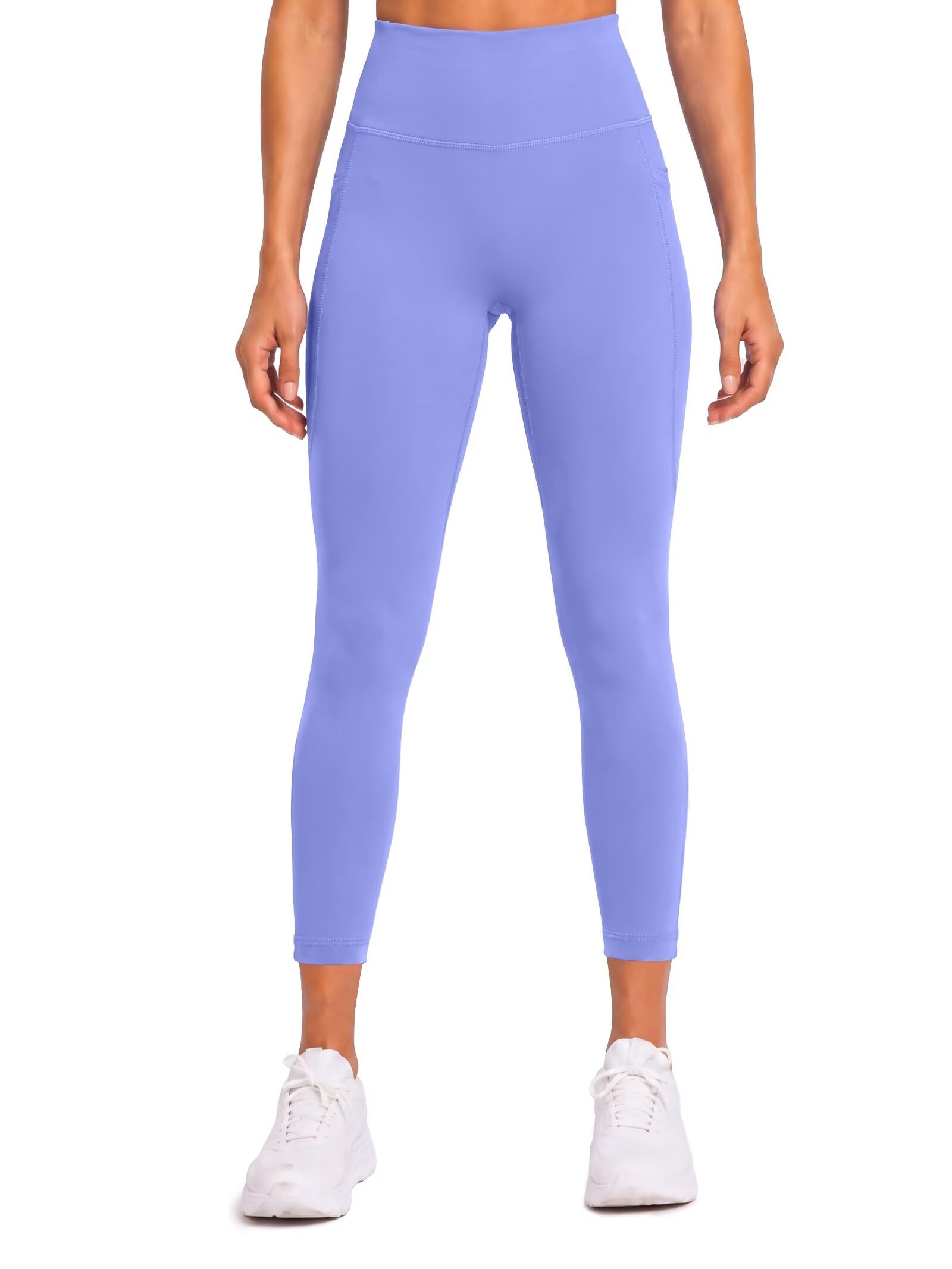 Sunzel Sunzfly - Leggings Capri Ocultos con Bolsillos para Mujer, Pantalones de Yoga recortados de Cintura Alta con Control de Abdomen, bígaro, Large