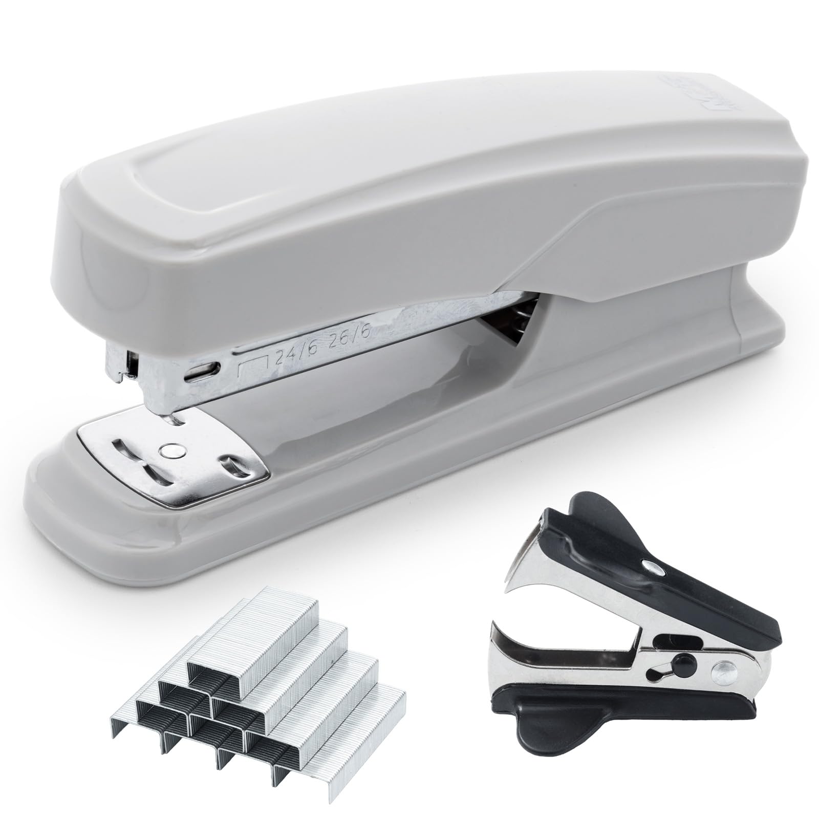 M&amp;G Small Stapler with 1000 Staples &amp; Remover, 25-Sheet Compact, Grey