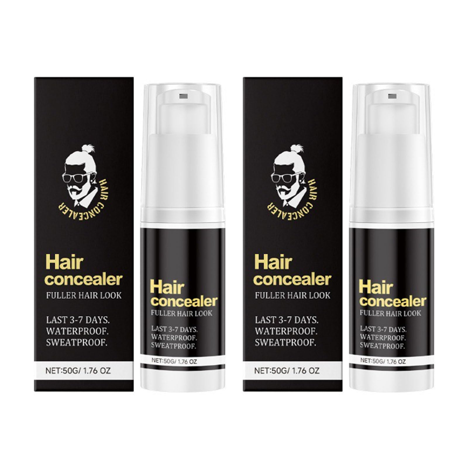 Haarabdeckstift,2 Stück Hair Concealer Creme,Hair Concealer Wasserdicht für Männer,Hairline Root Coverage Fuller Powder,Enhances Hairline Haar Concealer für Dünner Werdendes und Feines Haar