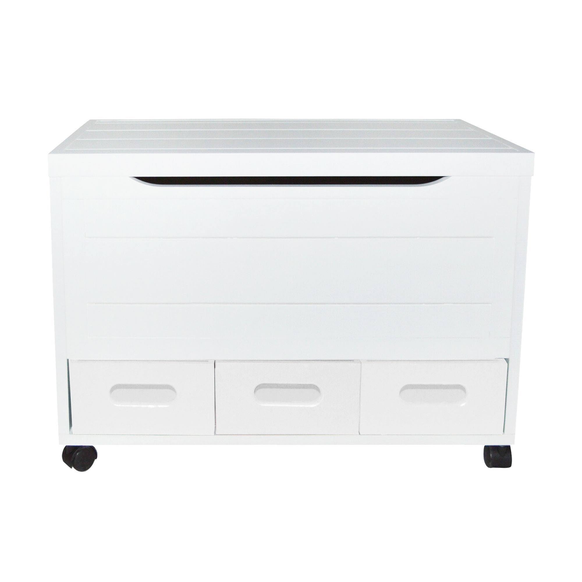 WELL HOME MOBILIARIO & DECORACIÓN Baúl con 3 cajones en color blanco 70,5x40x55x