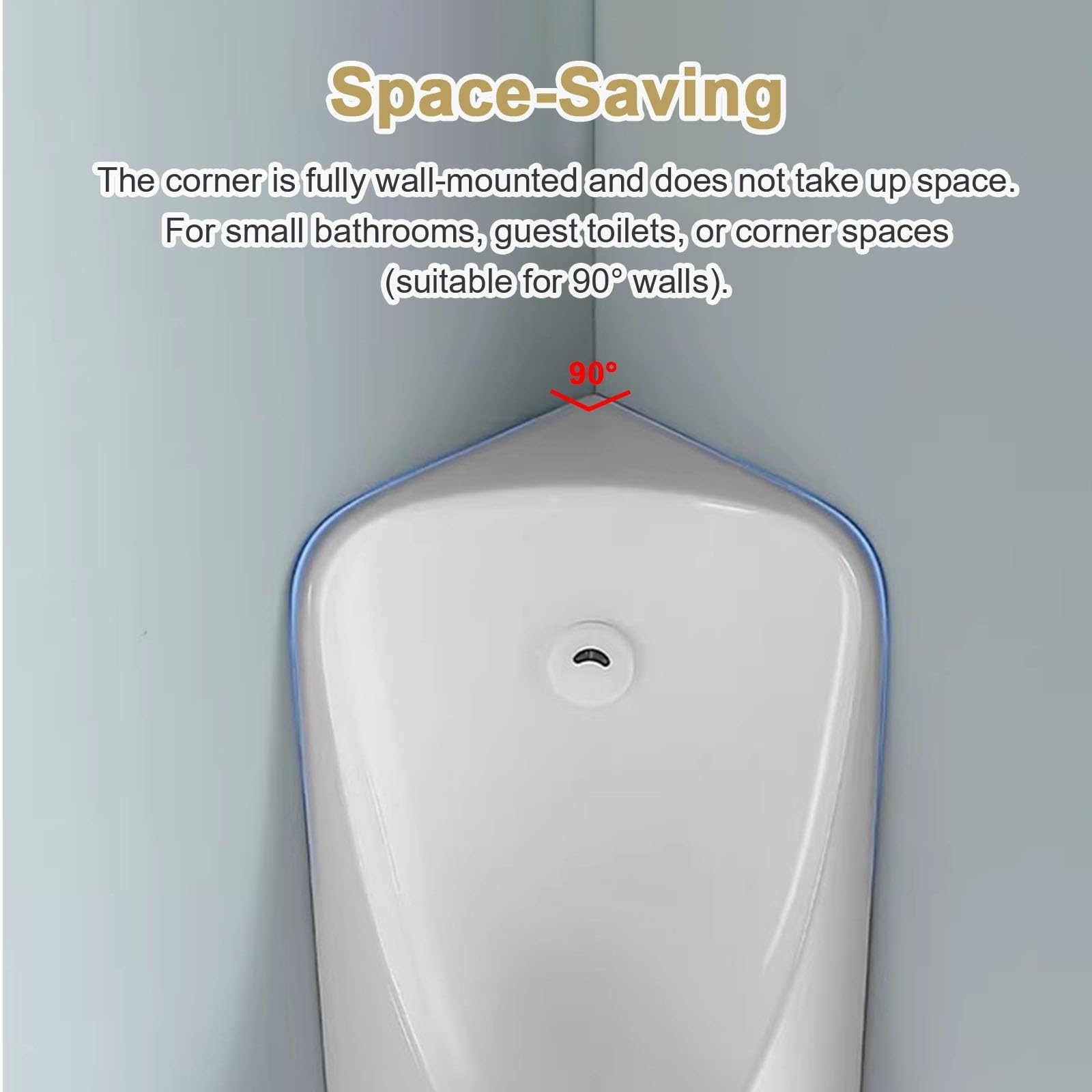 Orinatoio Uomo In Ceramica con Tubo Scarico Lungo WC Angolare