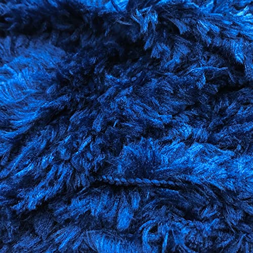 Buvemu Plush Faux Fur Bulky Yarn, Super Soft Fluffy Fuzzy For Knitting Crocheting Crafting, 100 Gram (3.53 Ounces) 109 Yards (100 Meters) (Navy Blue) #TOP1