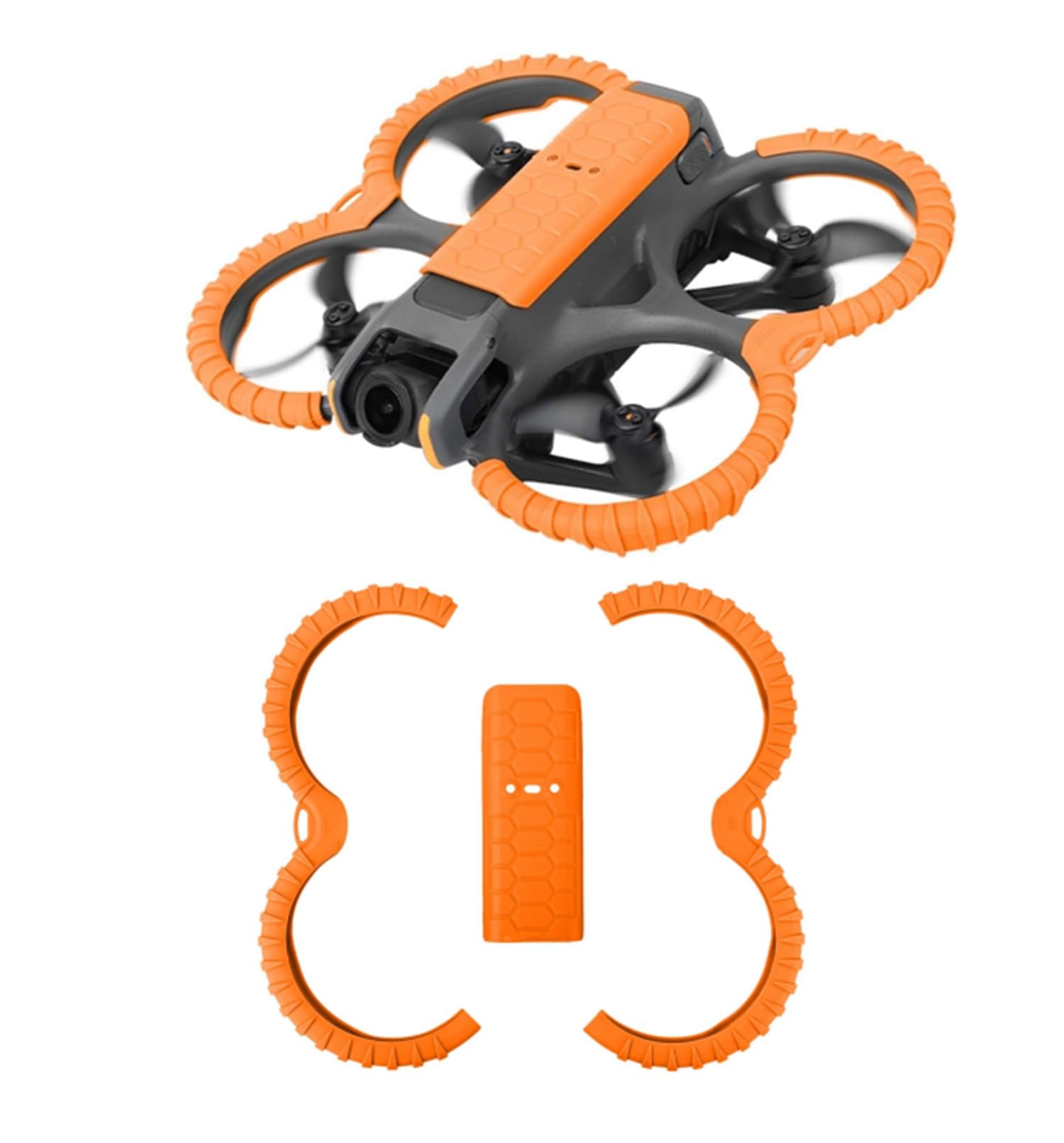 Propeller Guard Protector and Drone Back Protection Plate Cover Case Compatible for DJI Avata 2 (Orange)