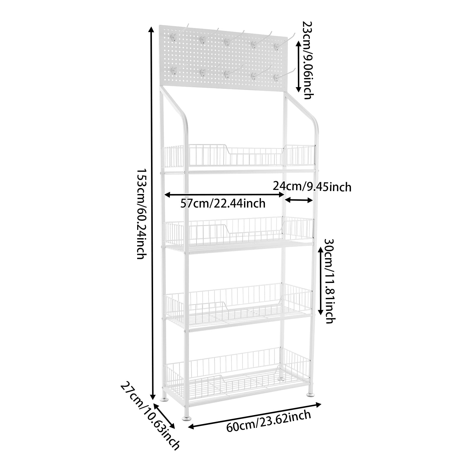 Organizador de exhibición de Snacks, estantes organizadores para panadería, Estante de Almacenamiento con Patas Ajustables, Soporte para Venta al por Menor, Soporte para Snacks (bl