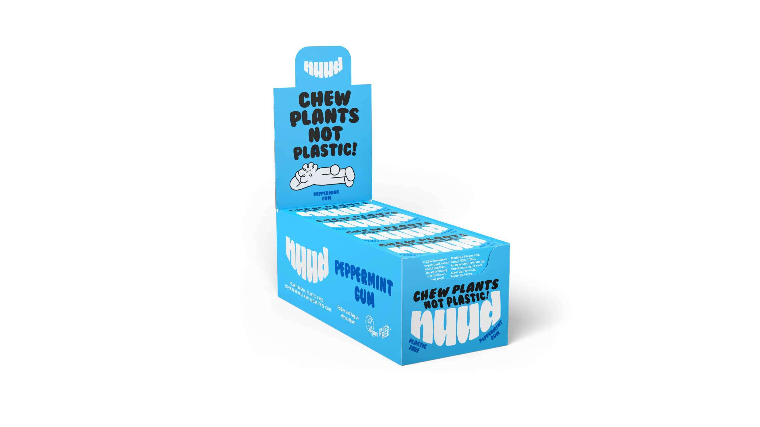 Buy Nuud Plastic Free Chewing Gum Plant Based, Biodegradable, Sugar
