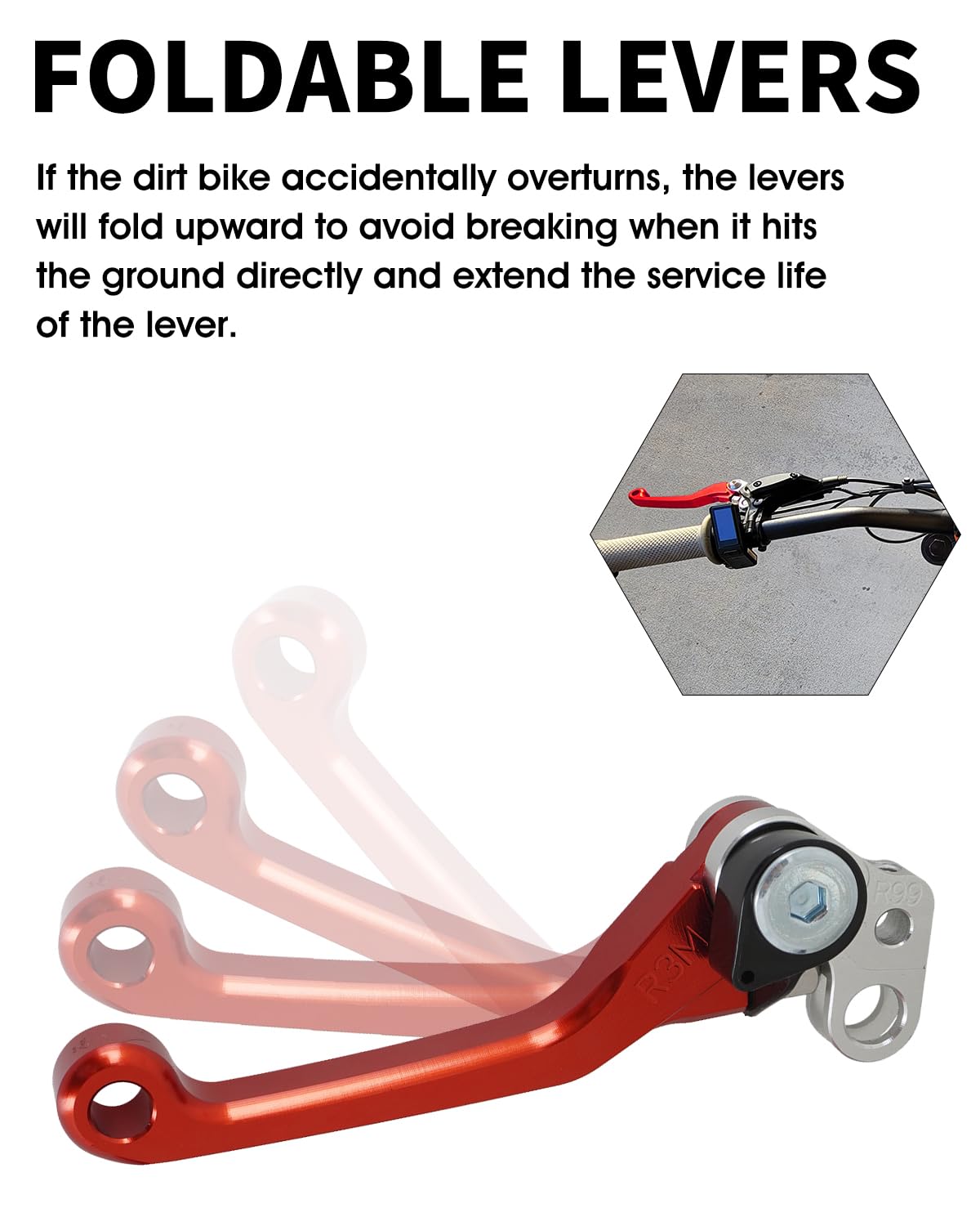 JFG RACING Leve del freno per Surron Light Bee, leva della frizione pieghevole e regolabile, ricambio per bici da cross elettrica Sur Ron Light Bee X/Light Bee S/X160/X260-rosso