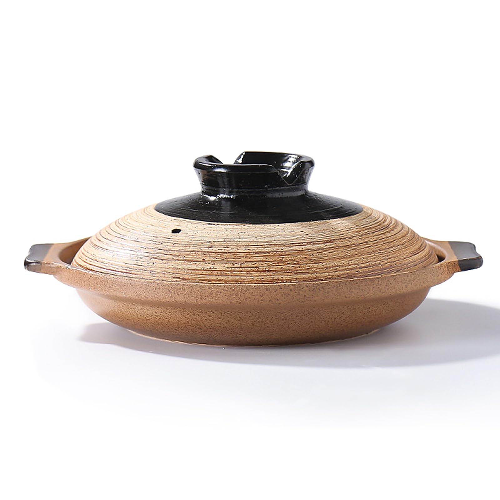 MRKU Pentola in Ceramica e Argilla, Ciotola per zuppa in Porcellana con Manico, Piatto per stufato di Pasta e brodo, in Terracotta con Coperchio per Cena e Festa, per Riso Caldo