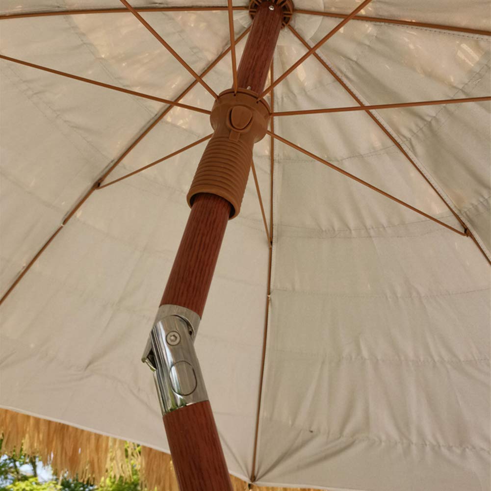 1,8 m 8 żeber Drewniany parasol ogrodowy, okrągły parasol ogrodowy w stylu hawajskim Wodoodporny z korbką na plażę/basen/patio Parasol zewnętrzny Parasol przeciwsłoneczny