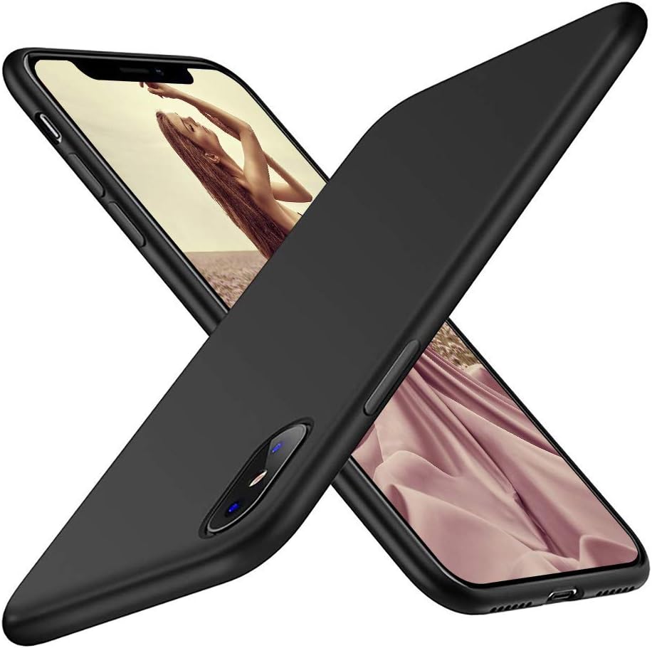 HAUOTCCO Ultra Thin Case for iphone Xs Max [Military Grade Drop Tested] Anti-Slip Shockproof Cover Case for iPhone Xs Max [Anti-Scratch] Soft TPU Silicone Protective For iPhone Xs Max (Black)